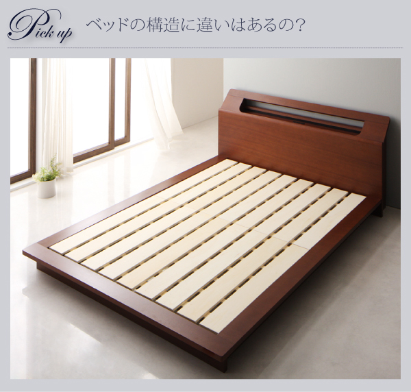 ベッドの構造は、すのこ＆ステージタイプ。