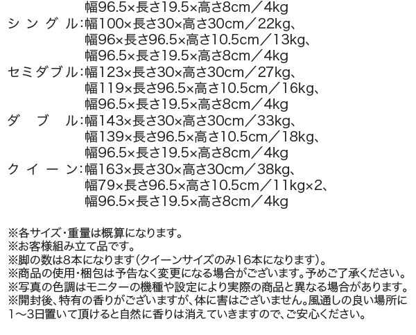 国産ポケットコイルマットレスベッド 梱包サイズ