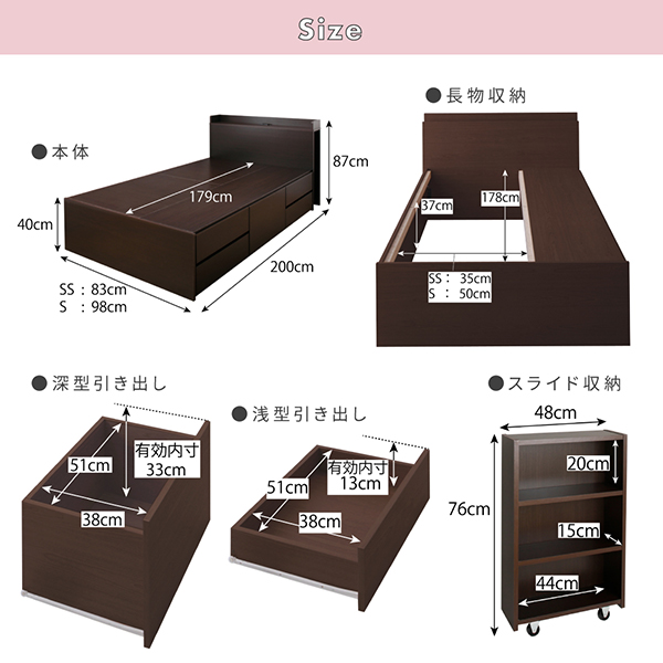 【コンパクト イン】フレーム部位別サイズ表