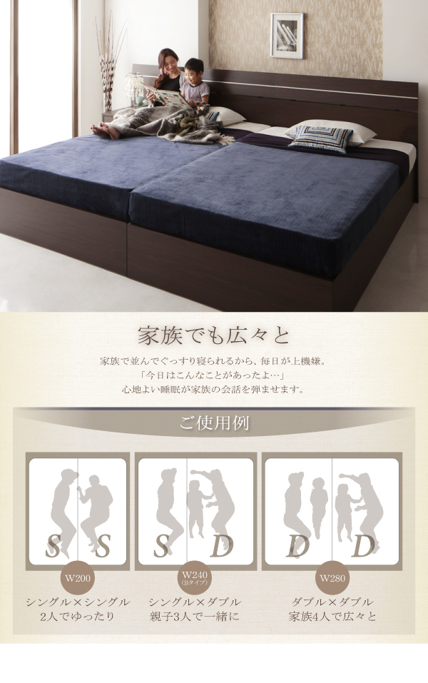 快適ベッド生活 - ホテル風モダンデザインベッド 大容量収納ベッド 