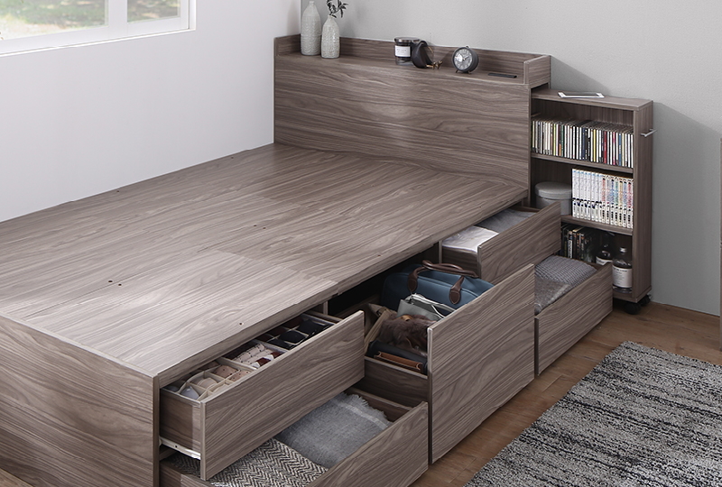 チェストベッド【エブリーイン2】フレームカラー：ライトグレー