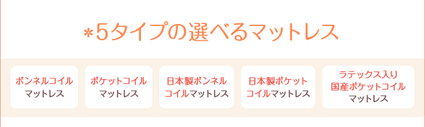 5タイプ選べるマットレス