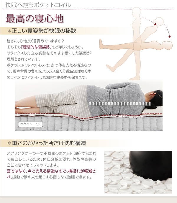 快適ベッド生活 - 【MORE モア 日本製ポケットコイル マットレスベッド