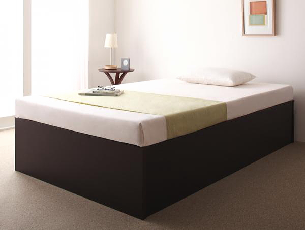 快適ベッド生活 - 大容量収納庫付き ヘッドレス すのこベッド