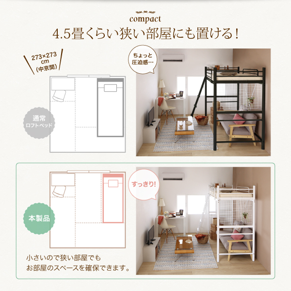 4.5畳くらい狭いお部屋にも置ける！