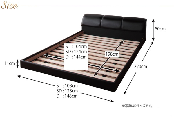 【スターデン】 すのこベッド フレーム部位別サイズ表