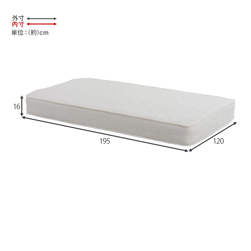 【天然木すのこベッド】フレームの部位別寸法表 梱包サイズ表