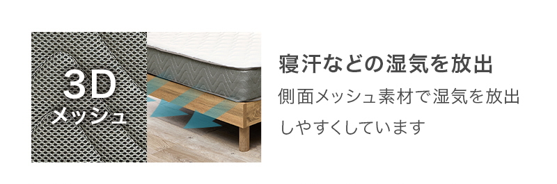 ボンネルコイルマットレス 寝汗などの湿気を放出