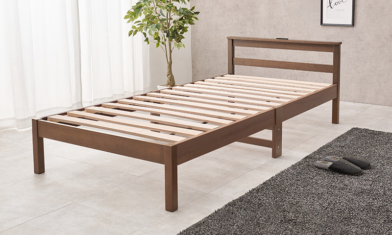 【組立簡単 すのこベッド】カラー:ブラウン